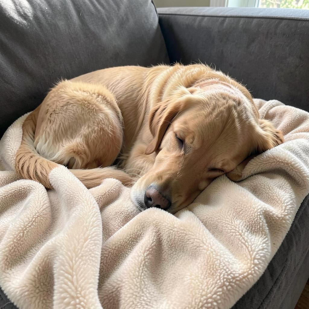 DyreSmart kosepledd i fleece til hund og katt i bruk