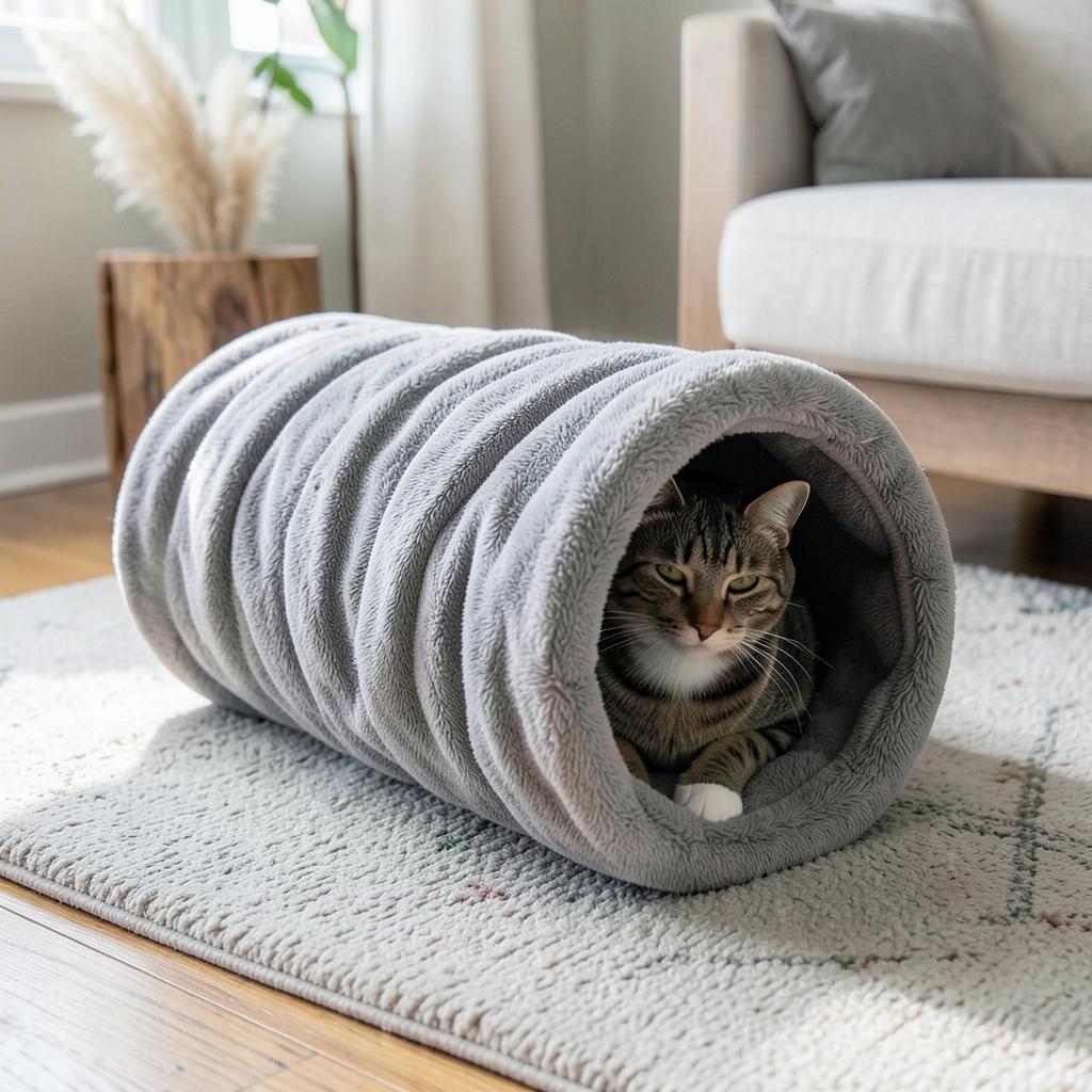 DyreSmart sammenleggbar kattetunnel i bruk