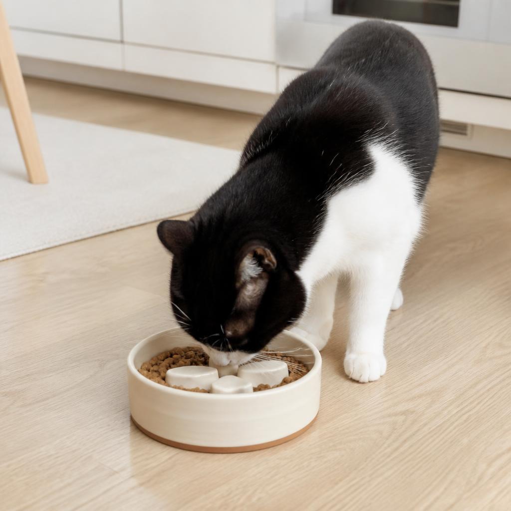 DyreSmart slow feeder matskål til katt sett ovenfra