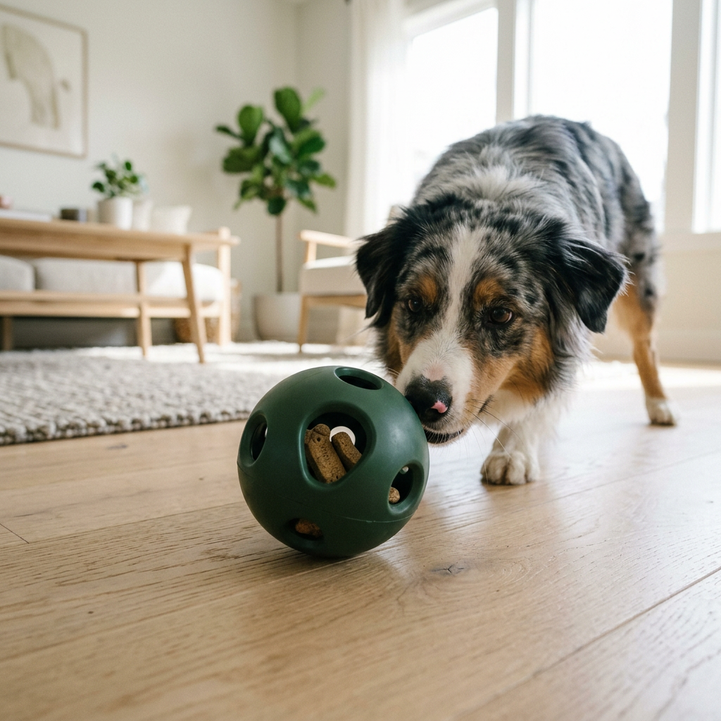 DyreSmart godbitball til aktivisering av hund sett ovenfra