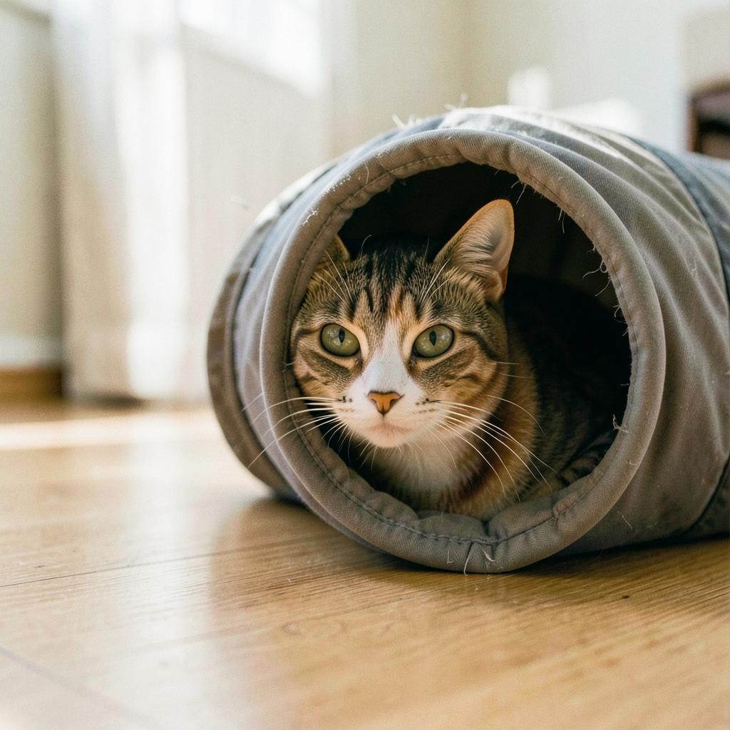 DyreSmart sammenleggbar kattetunnel sett ovenfra