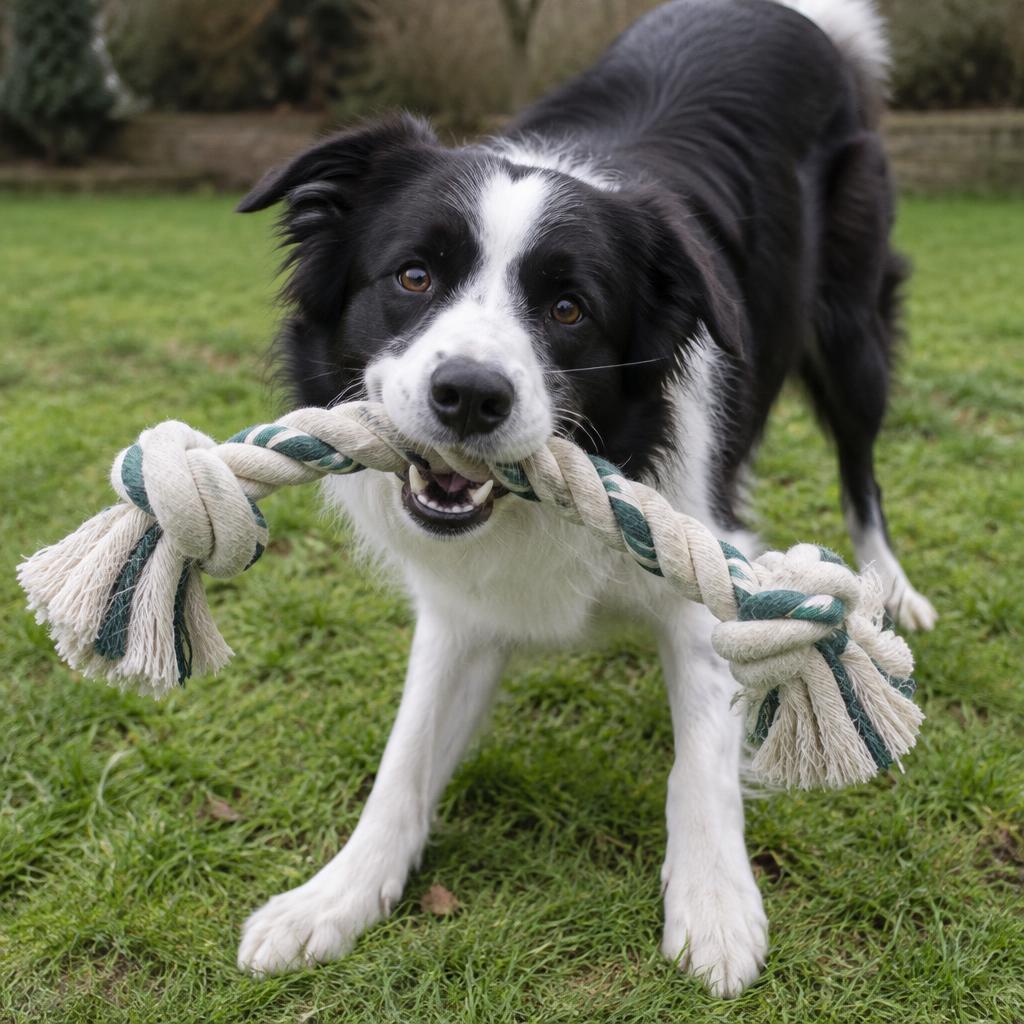 DyreSmart tyggetau i bomull til hund sett ovenfra