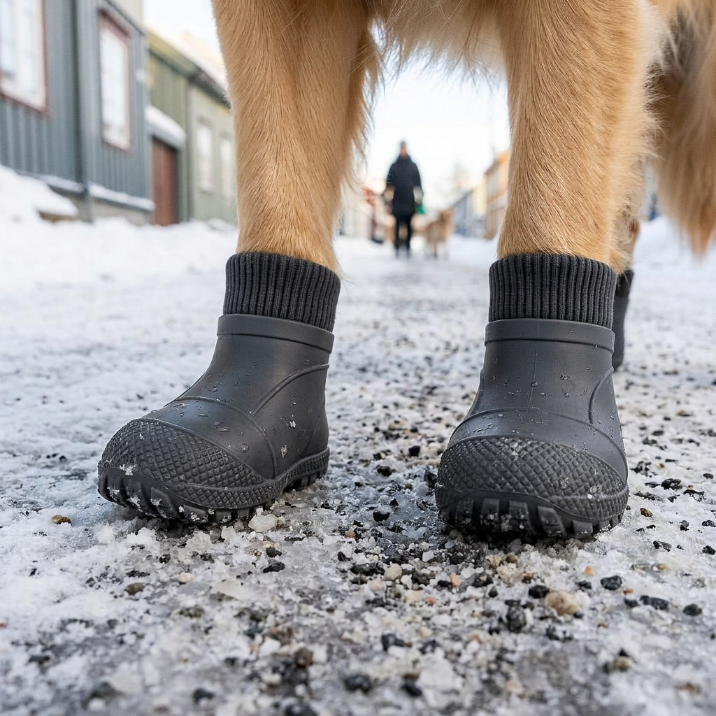 DyreSmart potebeskyttere i silikon til hund sett ovenfra