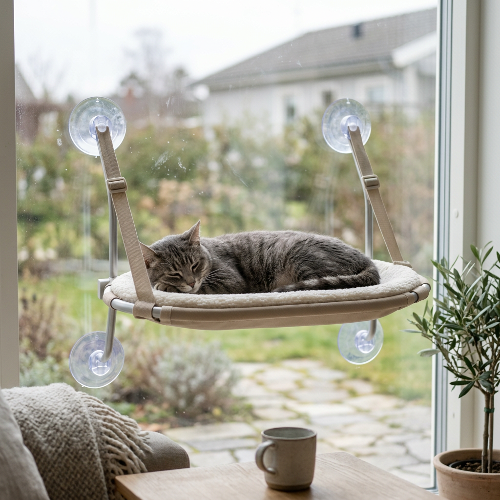 DyreSmart vindusseng til katt sett ovenfra