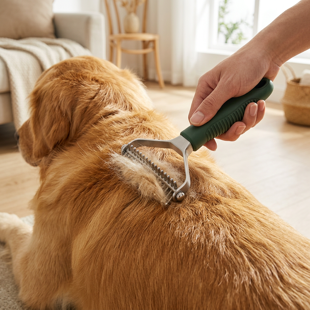 DyreSmart underullkam til hund og katt sett ovenfra