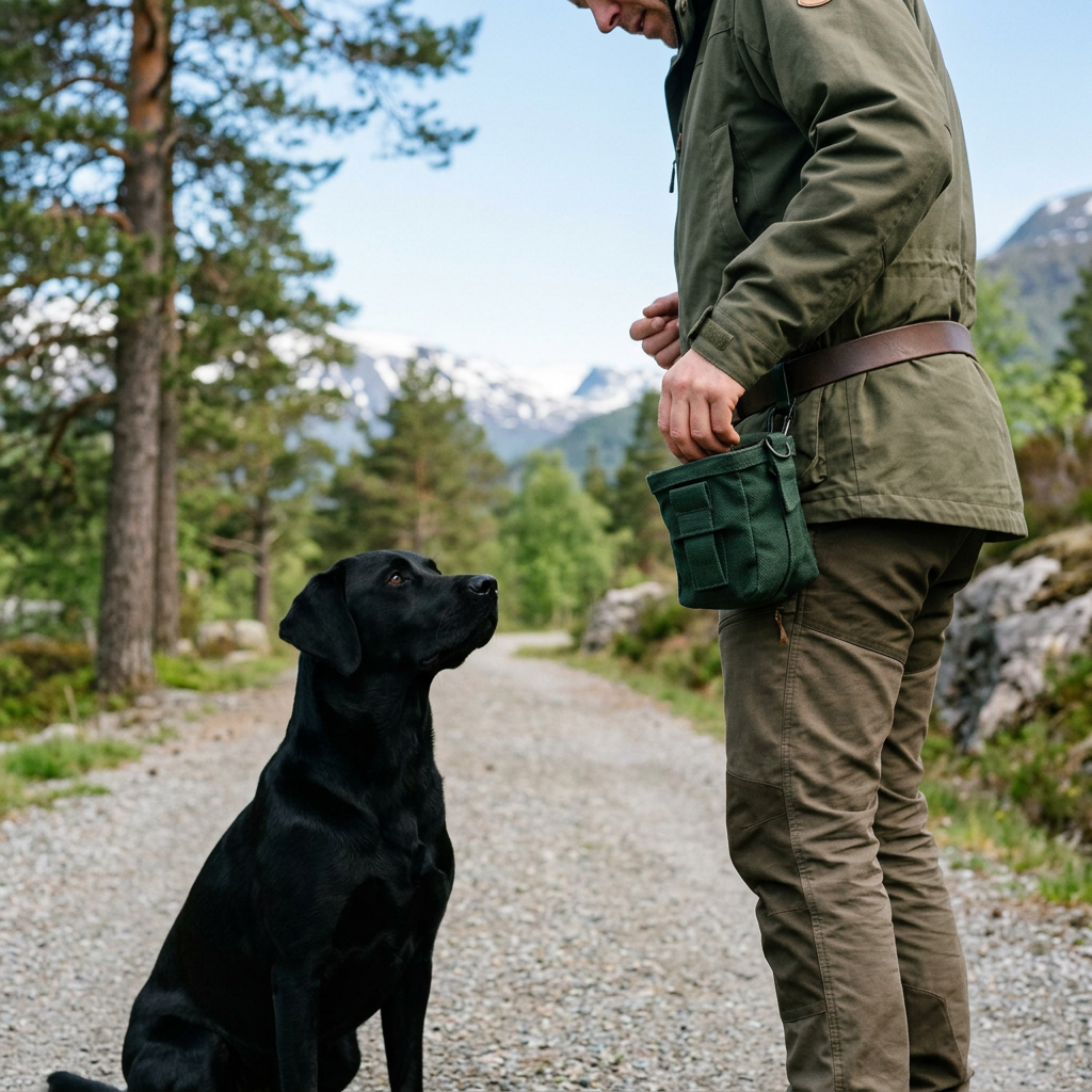 DyreSmart godbitveske til hundetrening sett ovenfra